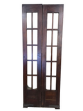 Antique Pine Swinging French Doors w Antique Wavy Glass