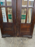 Antique Pine Swinging French Doors w Antique Wavy Glass