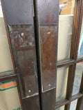 Antique Pair of Swinging 10 Pane Pine French Doors w Antique Wavy Glass