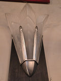 Pair of Art Deco Cast Glass Palm Leaf Sconces by Sabina