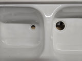 Vintage 1950s Double Bowl Powder Coated Steel Kitchen Sink