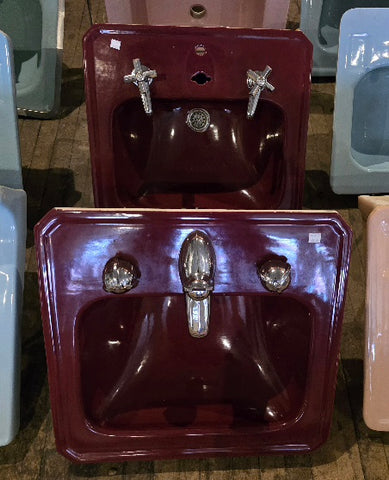 Vintage Crane Counter Sinks in Persian Red