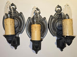 Vintage Merkle Light Sconces in Cat iron