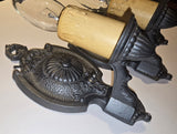 Vintage Merkle Light Sconces in Cat iron