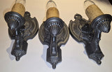 Vintage Merkle Light Sconces in Cat iron