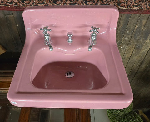 Vintage Standard Rose du Berry 1930’s Wall Sink with Original Faucet