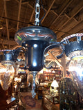 Vintage Polychrome 2 Bulb Ceiling Light Fixture