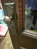 Early 1900s Oak Entry Door with Egg & Dart Molding