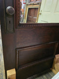 Early 1900s Oak Entry Door with Egg & Dart Molding