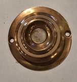 NOS Vintage Cast Brass Round Electric Doorbell with Mother of Pearl Push Button