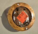 NOS Vintage Cast Brass Round Electric Doorbell with Mother of Pearl Push Button