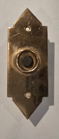 Vintage Arts & Crafts Brass Plate Complete Electric Doorbell