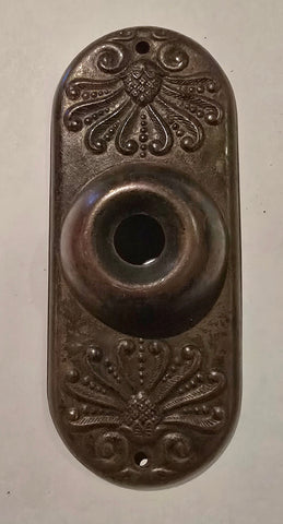 Vintage Stamped Brass Doorbell Cover