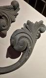 Pair Antique Cast Iron "Leafy Scroll" Urn Handles by Kramer Brothers Foundry late 1800s