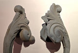 Pair Antique Cast Iron "Leafy Scroll" Urn Handles by Kramer Brothers Foundry late 1800s