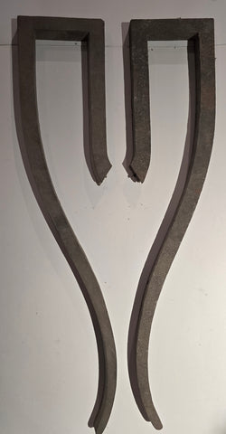 Antique Pair Cast Iron "Grecian" Urn Handles by Kramer Brothers Foundry