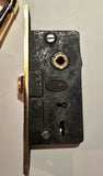 Vintage 1920s Cast Brass French Door Lever Hardware Set