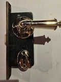 Vintage 1920s Cast Brass French Door Lever Hardware Set