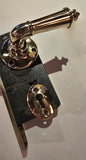Vintage 1920s Cast Brass French Door Lever Hardware Set