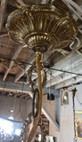 Large Vintage Metal, Glass and Tear Drop Crystal Chandelier