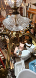 Large Vintage Metal, Glass and Tear Drop Crystal Chandelier