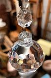 Large Vintage Metal, Glass and Tear Drop Crystal Chandelier