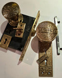 1885 Venacular Entry Door Hardware Set in Brass