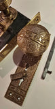 1885 Venacular Entry Door Hardware Set in Brass
