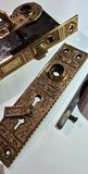 1885 Venacular Entry Door Hardware Set in Brass