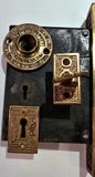 1885 Venacular Entry Door Hardware Set in Brass