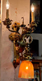 Vintage Cast & Wrought Bronze Dragon Sconce