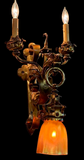 Vintage Cast & Wrought Bronze Dragon Sconce