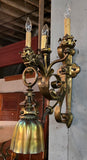 Vintage Cast & Wrought Bronze Dragon Sconce