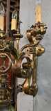 Vintage Cast & Wrought Bronze Dragon Sconce