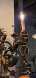 Vintage Cast & Wrought Bronze Dragon Sconce
