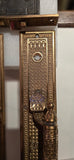 Late 1800s Reading Hardware Co. Cast Bronze Thumb Paddle Set with Original Mortise Lock