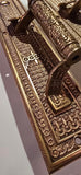 Late 1800s Reading Hardware Co. Cast Bronze Thumb Paddle Set with Original Mortise Lock