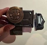 Antique Rim Lock with Windsor Pattern Knobs and Plate by Reading Hardware Co