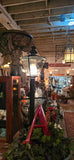 Vintage Copper & Beveled Glass Lamp Post Light