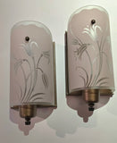 Pair of Vintage MCM 1950s Bathroom Boudoir Sconces