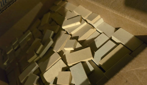 NOS Small Unglazed Pale Yellow Floor Tiles