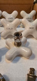 Vintage Standard Porcelain Cross Handles with Escutcheon Sets