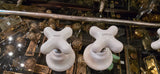 Vintage Standard Porcelain Cross Handles with Escutcheon Sets