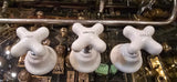 Vintage Standard Porcelain Cross Handles with Escutcheon Sets