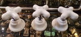 Vintage Standard Porcelain Cross Handles with Escutcheon Sets
