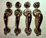 2 Pairs Antique Cast Bronze NL HARDWARE CO. DOOR PULLS w/Locks