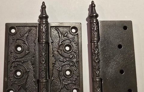 Antique Victorian Era Decorative Steeple Top 4½" Hinges