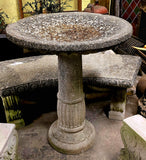 Vintage Cast Stone Birdbath