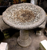 Vintage Cast Stone Birdbath