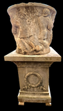 1st Century to 16th Century Italian Limestone Well Head "Rape of the Sabine Women"